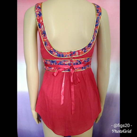 Free People Gold Piped Floral Detail Top - Picture 6 of 8